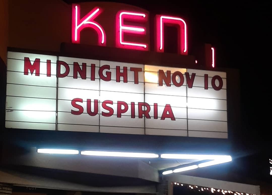 Suspiria marquee at the Ken Cinema; archival context, not Obsession promotion. Photo: